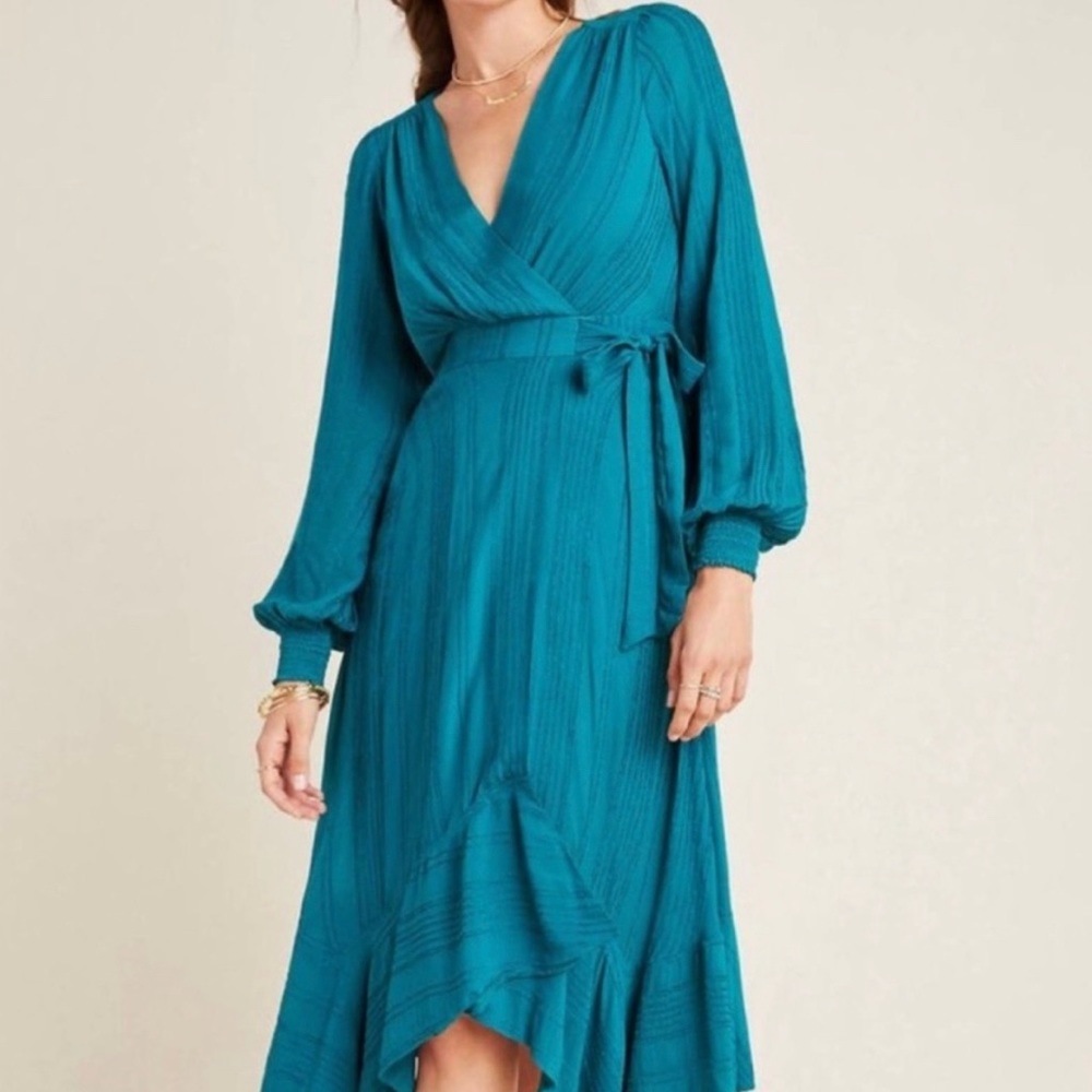 Anthropologie teal dress. Size US 2. Beautiful on!